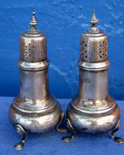 Frank M White Reproduction George II sterling silver salt and pepper