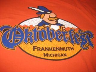 Oktoberfest Frankenmuth Michigan T Tee Shirt Orange x Large Beer Fest