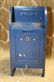 Vintage Antique Toy Mailbox Tin Safe Coin Piggy Still Bank Fire Proof