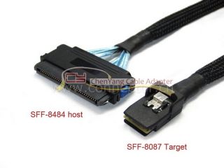 Foxconn Mini SAS 4i SFF 8087 to SFF 8484 SAS Cable 70cm
