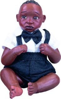 Frankie Afro African American Brown Black Dark New Porcelain ABC Baby