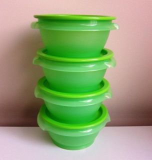 Brand New Tupperware 400ml Green One Touch Canister Bowl Set (4)