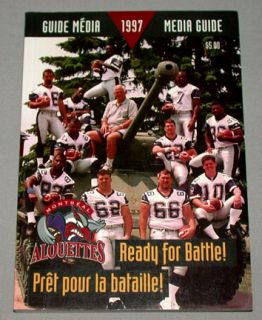 1997 Montreal Alouettes CFL Football Media Guide