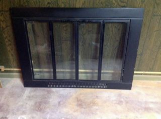 Fireplace Mantel Surround with Glass Doors