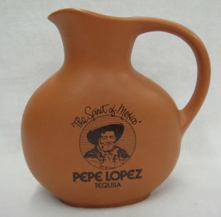  Pepe Lopez Tequila Pottery Pitcher Spirit of Mexico