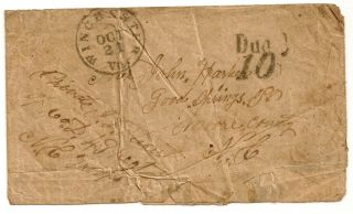 Confederate WINCHESTER VA DUE 10 stampless PRIVATE J L STUART ~ 49th