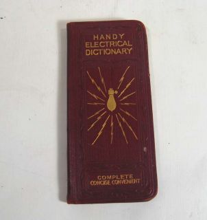 1902 pocket sized handy electrical dictionary