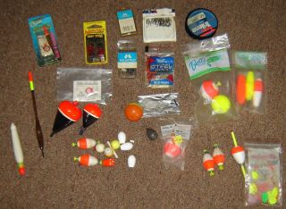  Fishing Supplies Hooks Bobbers Misc Lot