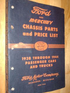 1938 1944 Ford Mercury Parts Accessories Catalog