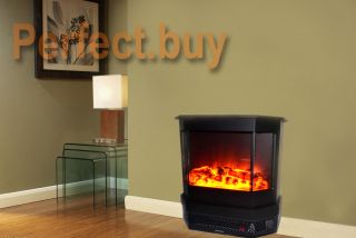 New Freestanding Electric Fireplace Heater Adjustable Black Color P