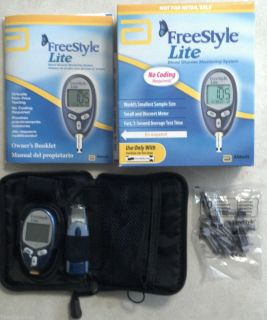 New Freestyle Lite Diabetic Test Kit with Meter More No Strips READ