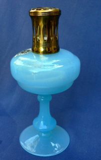 VALLERYSTHAL LORRAINE FRENCH BLUE OPALINE ART GLASS LAMP LAMPE BERGER