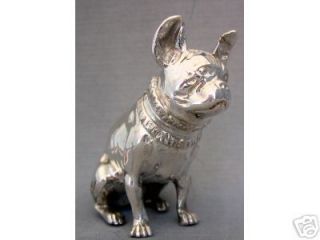 Miniature Sterling Silver French Bull Dog Figurine New