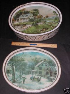 Currier Ives Oval Tin Candy Guildcraft Frenchtown N J