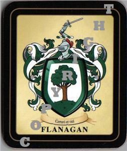 Flanagan Heraldic Family Coat of Arms Coasters Set of 2