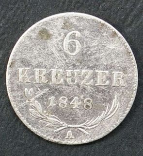 austria franz joseph i 6 kreuzer 1848 silver coin franz joseph i 1848