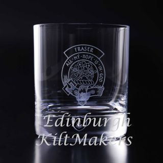 Campbell Clan Crested Crystal Whiskey Glass Burns Crystal Whisky