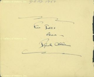 Fred Allen Signature s Co Signed by Gypsy Rose Lee