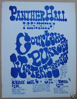 Panther Hall 1970 Gig Handbill Fort Worth Texas Courtship Purpose