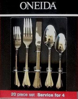 Oneida Service for 4 Stainless Flatware Gwendolyn Pattern