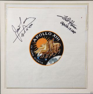  Apollo 13 beta cloth patch SIGNED by JIM LOVELL + FRED HAISE James