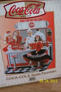 COCA COLA SODA FOUNTAIN Ken Soda Jerk and Barbie Mattel 26980 LIMITED