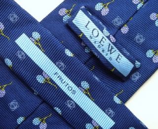 Loewe Tie Necktie Logo Berries Frutos Blue