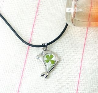 real four leaf clover irish lucky charm necklace