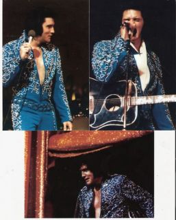  Presley 5 Photo Set Dark Blue Swirl Jumpsuit 1973 Free Live CD