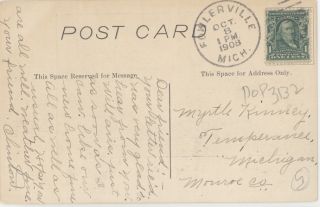 MI Fowlerville Grand Ave Town View mailed 1908 M45008
