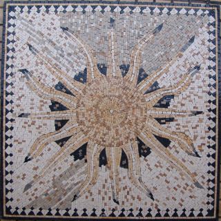 Sun Marble Mosaic Stone Pattern Art Tiles Floor Wall