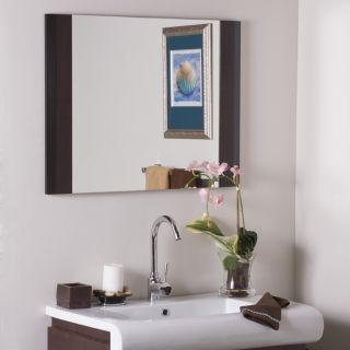 Espresso Framed Wood Wall Bathroom Mirror Hall Designer