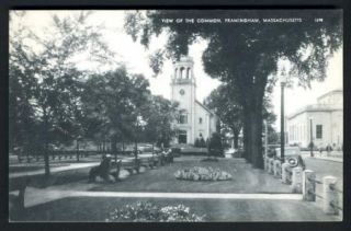 Massachusetts Postcard View of The Common Framingham