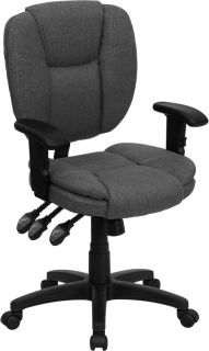 Gray Fabric Multi Function Swivel Tilt Home Office Desk Chairs with