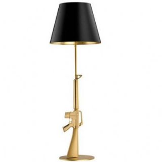 Flos Gun Lounge Floor Lamp 18K Gold Side Standing Lamp Philippe