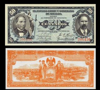  Banknote MEXICO REVOLUTION 1915   Madero & Juárez   Pick S1042   AU