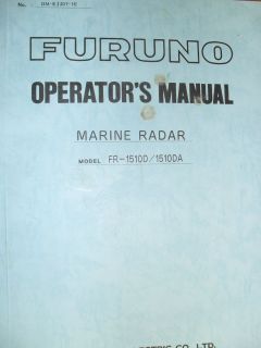 Furuno Marine Radar Fr 1510D 1510DA Operators Manual
