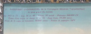  NORMANDIE CGT 1930. GRANDE GRAVURE COULEUR CADRE HOUX 2