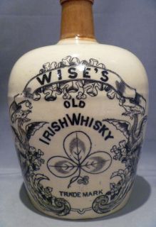 Black Wises Shamrock Dragons Old Irish Whiskey 1 4 Gallon Stoneware