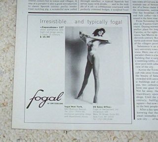 1984 Fogal Sheer Pantyhose Hosiery Girl Panty Print Ad