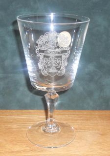 Fogarty Family Crest Wine Glass Bleikristall Etched Crystal Anna Hutte