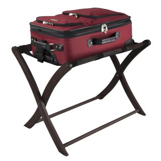  Rack Dark Espresso Bedroom Guest Suitcase Stand Folds Sturdy WS 92420