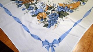  Kitchen Tablecloth Blue Green Fruit Tablelinens Kitchen Textiles