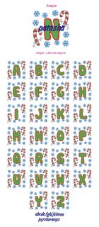 New Christmas Candy Fonts Machine Embroidery Design F84