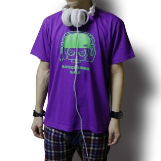 GATECRASHER GALE HipHop style alien character print purple T shirt US