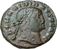 Galerius as Augustus AE Follis Mars Spear Trophy Authentic Ancient
