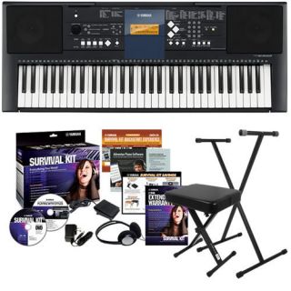 Yamaha PSRE333 Portable Keyboard Home Essentials Bundle