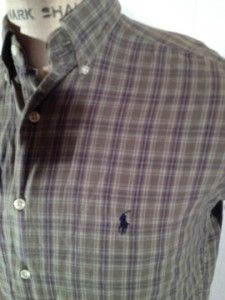 Polo Ralph Lauren Olive and Brown Casual Shirt MCMeel Size Small