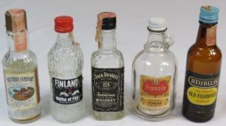 15 Miniature Glass Liquor Wine Beer Cologne Collectible Vintage
