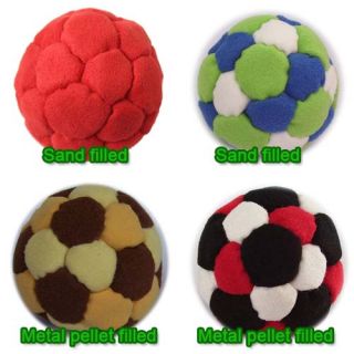 Sand and 2 Metal Pellets Filled Footbag Hacky Sack for Freestyle